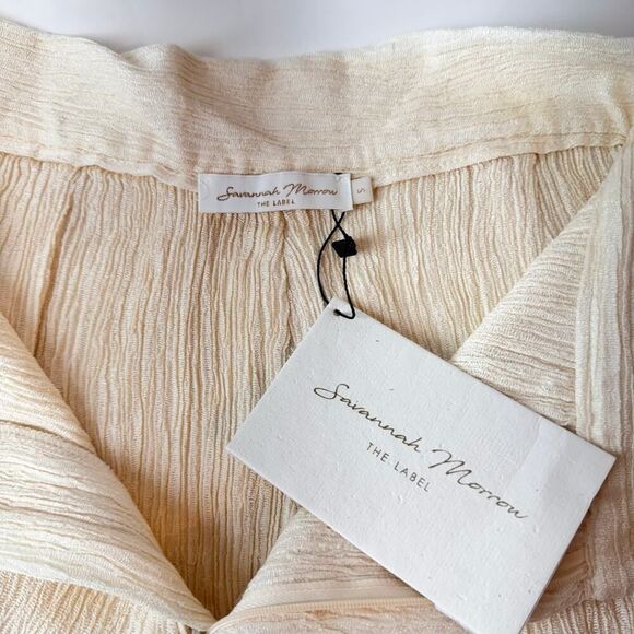 Savannah Morrow The Label Verita Short in Cream Raw Silk New FLAWS S - Picture 4 of 12